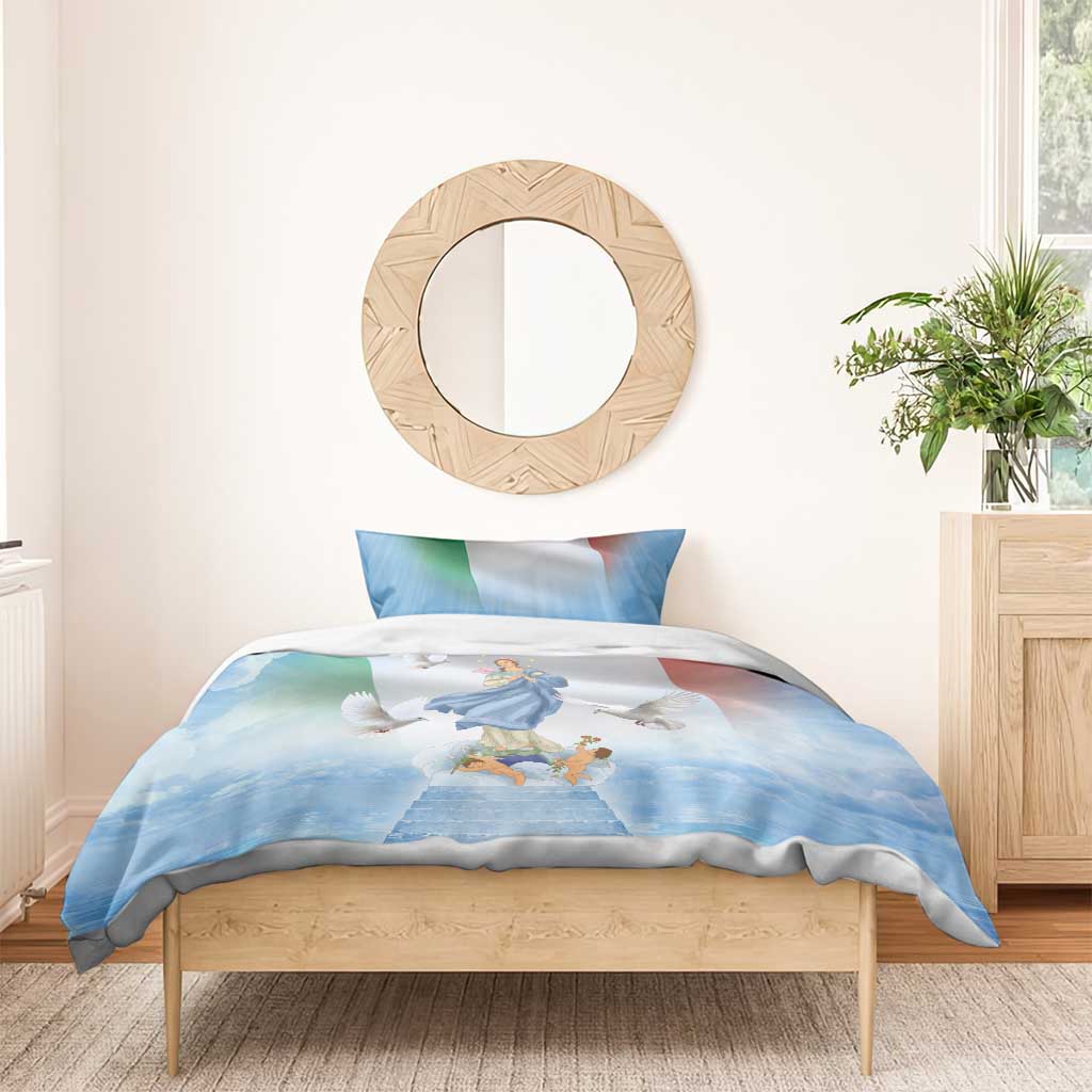 Italy Assumption Of Mary Bedding Set Blessed Virgin Mary Angel And Dove - Wonder Print Shop