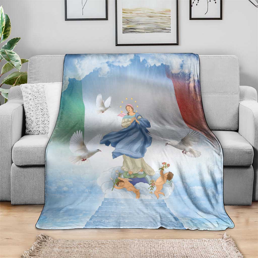 Italy Assumption Of Mary Blanket Blessed Virgin Mary Angel And Dove - Wonder Print Shop