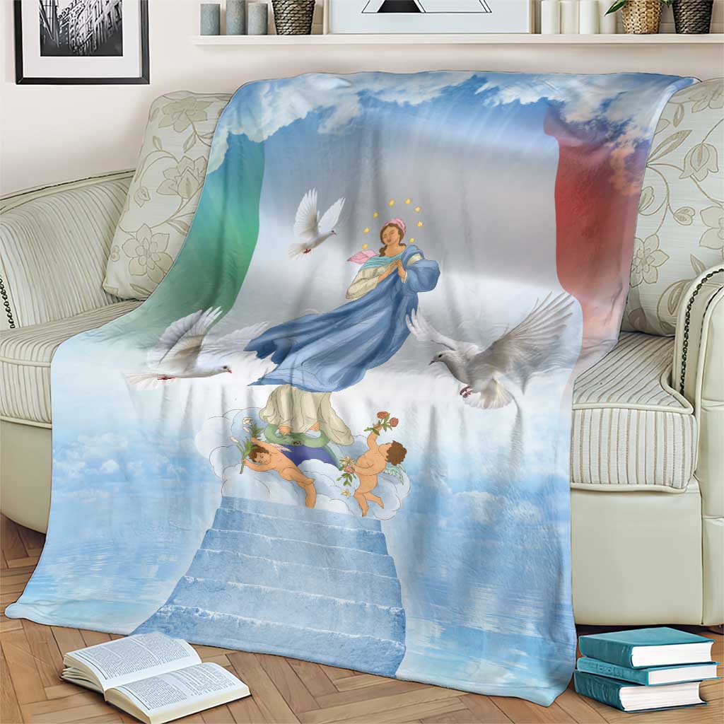 Italy Assumption Of Mary Blanket Blessed Virgin Mary Angel And Dove - Wonder Print Shop