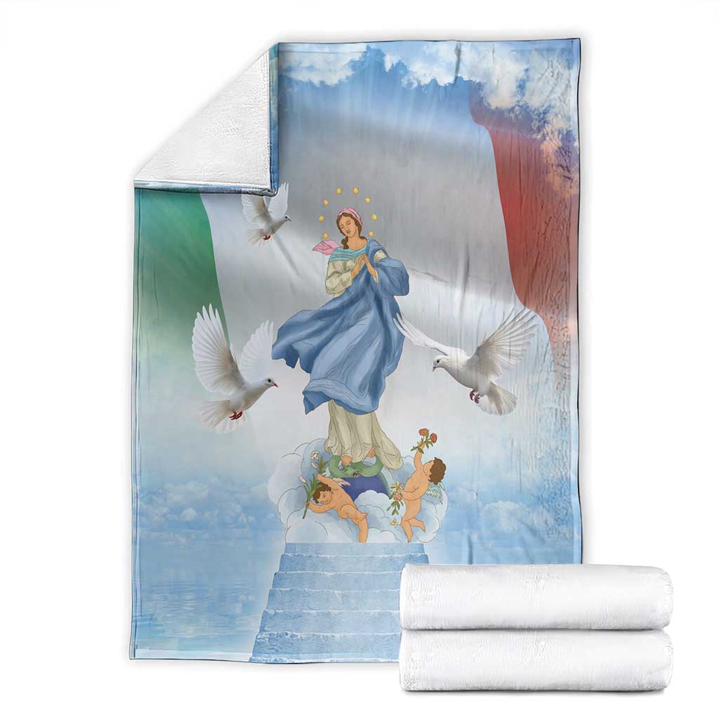Italy Assumption Of Mary Blanket Blessed Virgin Mary Angel And Dove - Wonder Print Shop