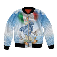 Italy Assumption Of Mary Bomber Jacket Blessed Virgin Mary Angel And Dove LT19
