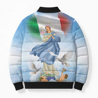 Italy Assumption Of Mary Bomber Puffer Jacket Blessed Virgin Mary Angel And Dove - Wonder Print Shop