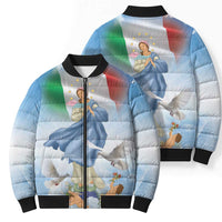 Italy Assumption Of Mary Bomber Puffer Jacket Blessed Virgin Mary Angel And Dove - Wonder Print Shop