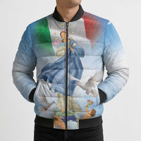 Italy Assumption Of Mary Bomber Puffer Jacket Blessed Virgin Mary Angel And Dove - Wonder Print Shop