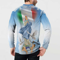Italy Assumption Of Mary Button Sweatshirt Blessed Virgin Mary Angel And Dove LT19