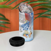 Italy Assumption Of Mary 4 in 1 Can Cooler Tumbler Blessed Virgin Mary Angel And Dove - Wonder Print Shop