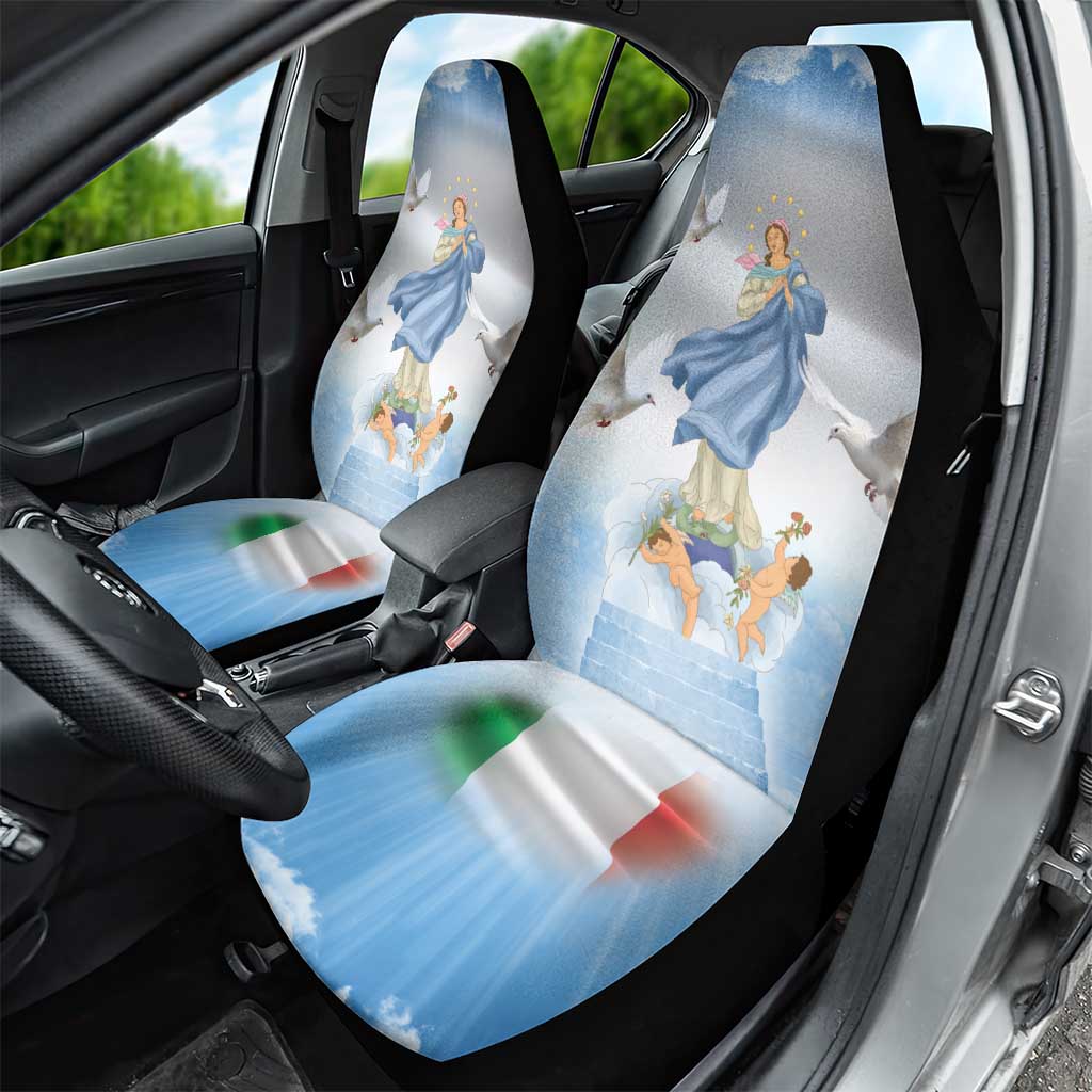Italy Assumption Of Mary Car Seat Cover Blessed Virgin Mary Angel And Dove - Wonder Print Shop