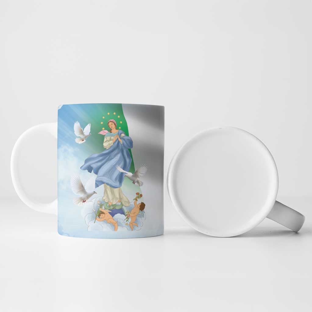 Italy Assumption Of Mary Ceramic Mug Blessed Virgin Mary Angel And Dove - Wonder Print Shop