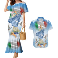 Italy Assumption Of Mary Couples Matching Mermaid Dress and Hawaiian Shirt Blessed Virgin Mary Angel And Dove LT19