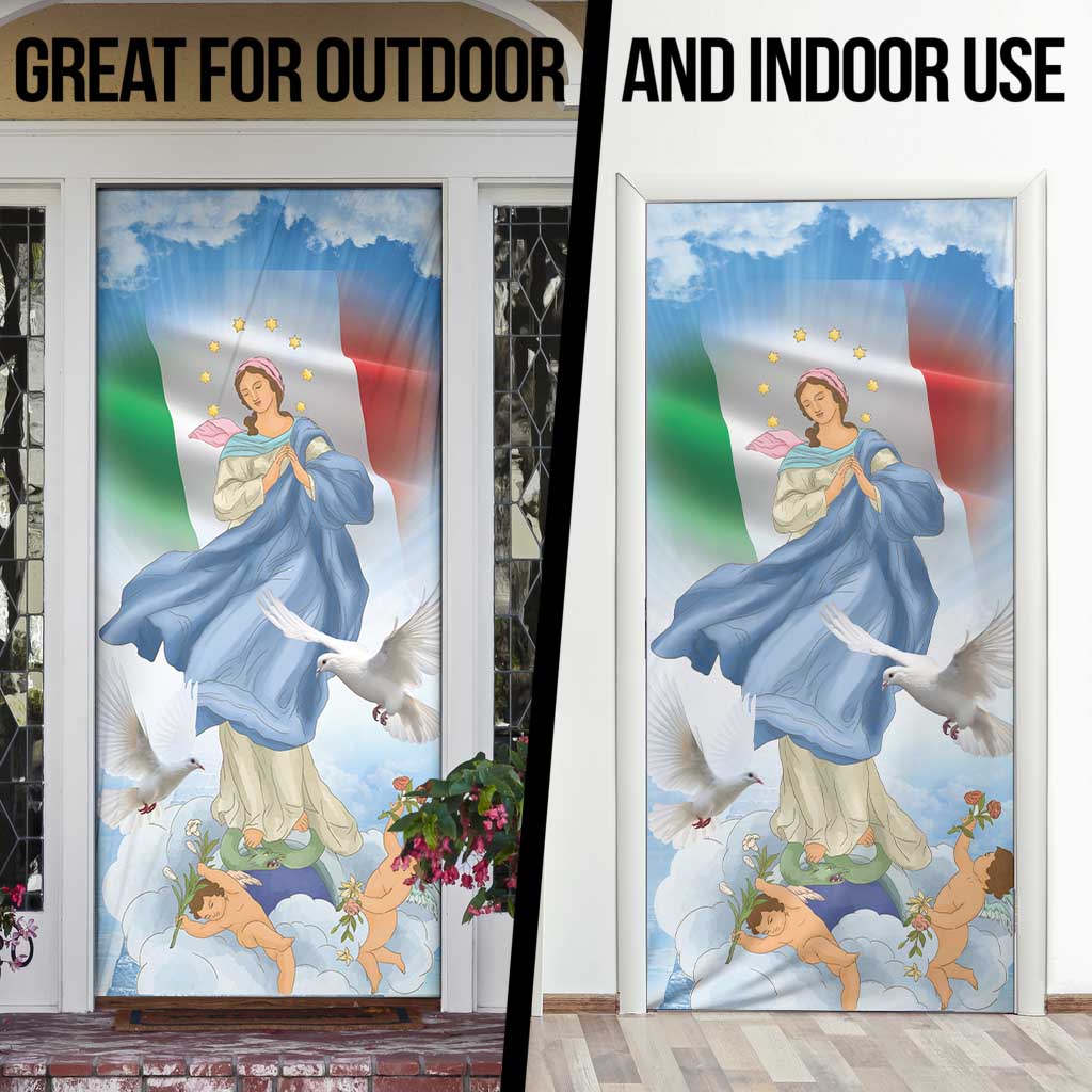 Italy Assumption Of Mary Door Cover Blessed Virgin Mary Angel And Dove - Wonder Print Shop