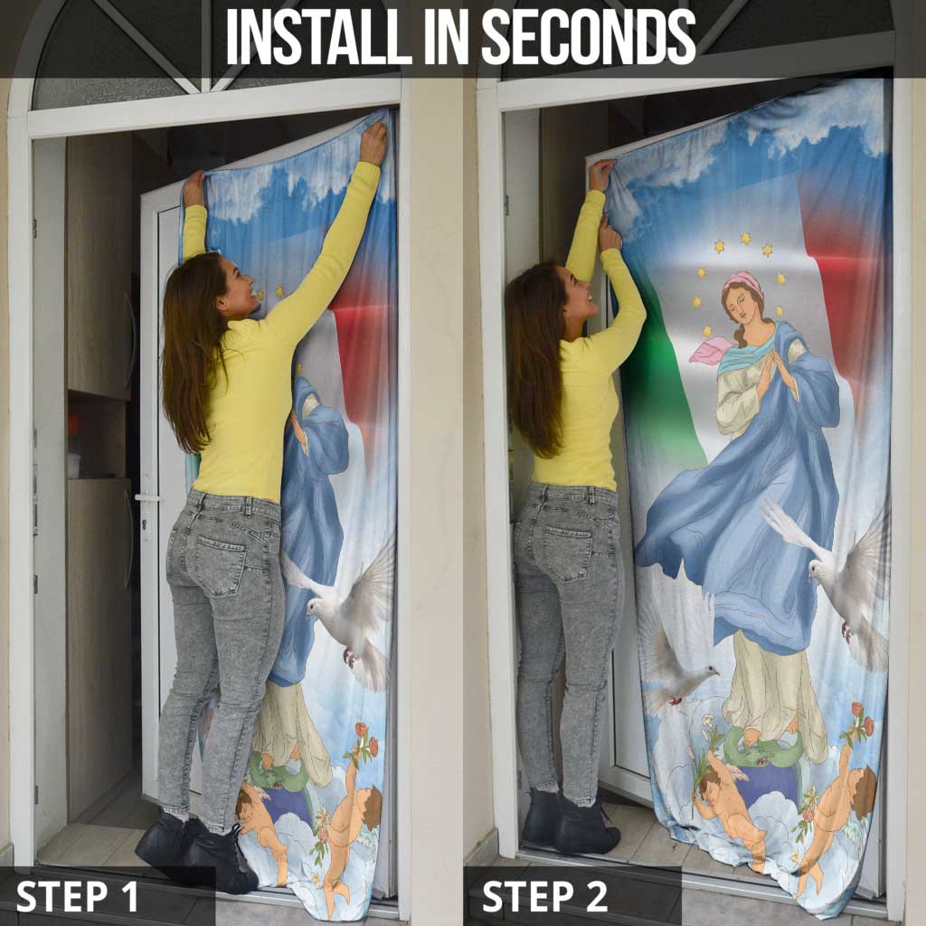 Italy Assumption Of Mary Door Cover Blessed Virgin Mary Angel And Dove - Wonder Print Shop