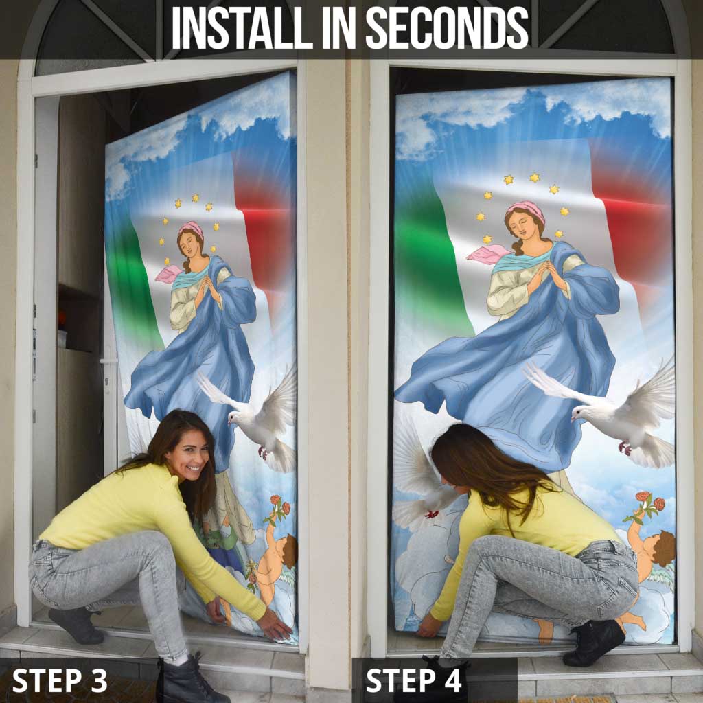 Italy Assumption Of Mary Door Cover Blessed Virgin Mary Angel And Dove - Wonder Print Shop