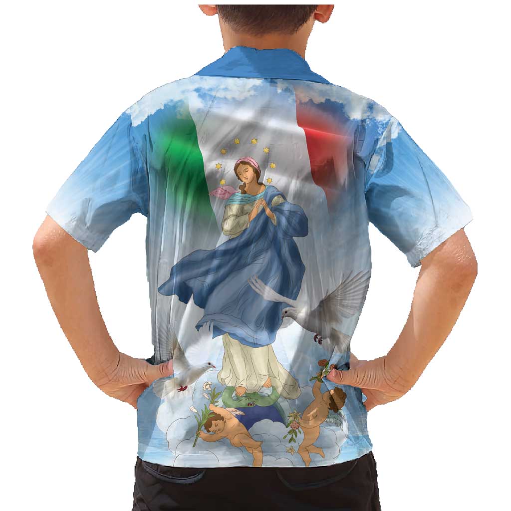 Italy Assumption Of Mary Family Matching Mermaid Dress and Hawaiian Shirt Blessed Virgin Mary Angel And Dove LT19