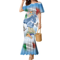 Italy Assumption Of Mary Family Matching Mermaid Dress and Hawaiian Shirt Blessed Virgin Mary Angel And Dove LT19