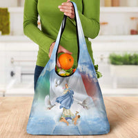 Italy Assumption Of Mary Grocery Bag Blessed Virgin Mary Angel And Dove - Wonder Print Shop