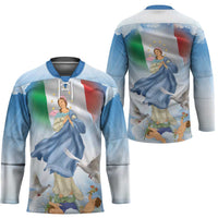Italy Assumption Of Mary Hockey Jersey Blessed Virgin Mary Angel And Dove - Wonder Print Shop