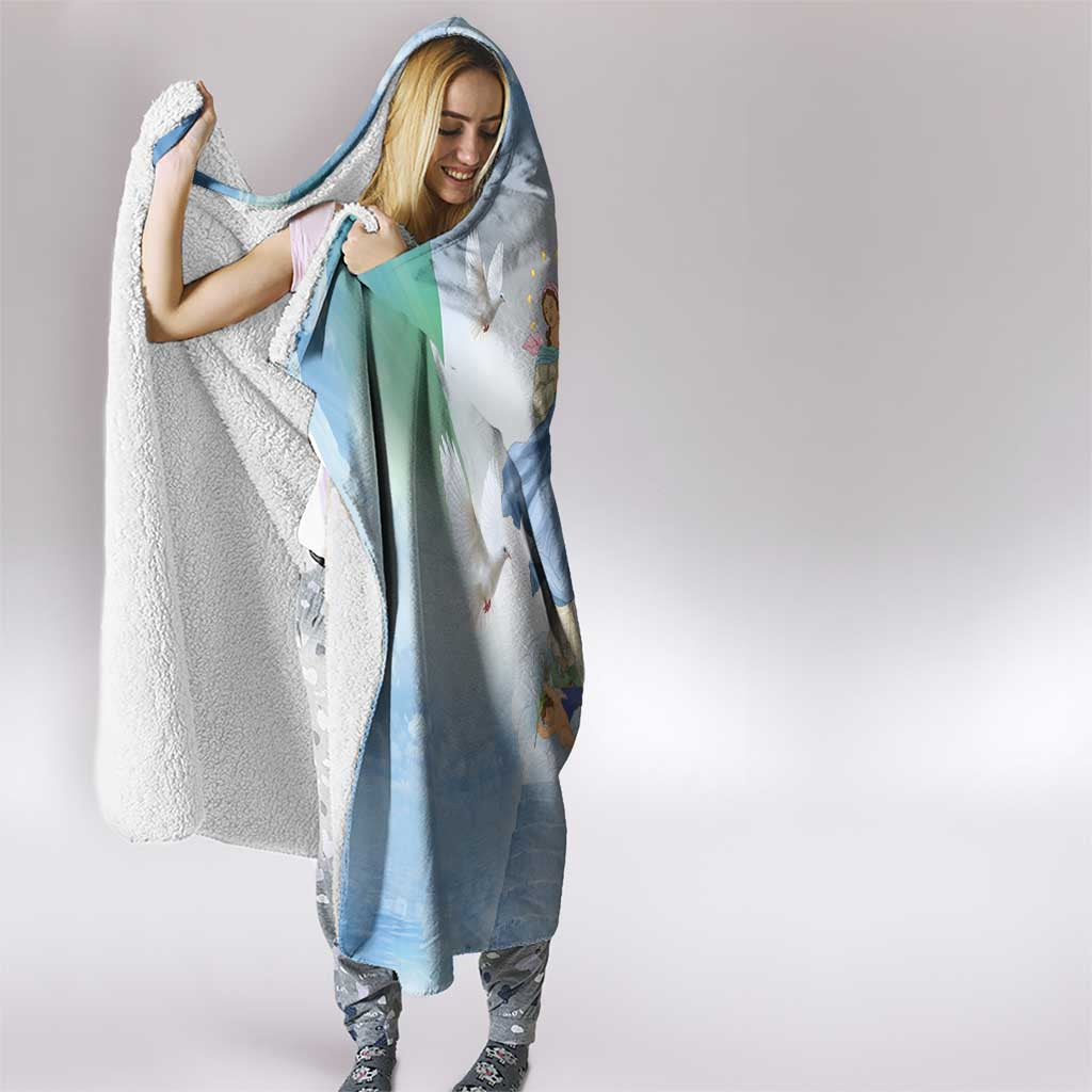 Italy Assumption Of Mary Hooded Blanket Blessed Virgin Mary Angel And Dove - Wonder Print Shop