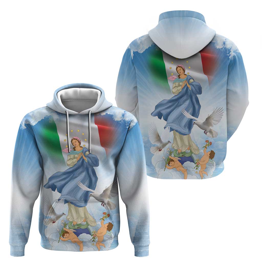 Italy Assumption Of Mary Hoodie Blessed Virgin Mary Angel And Dove LT19