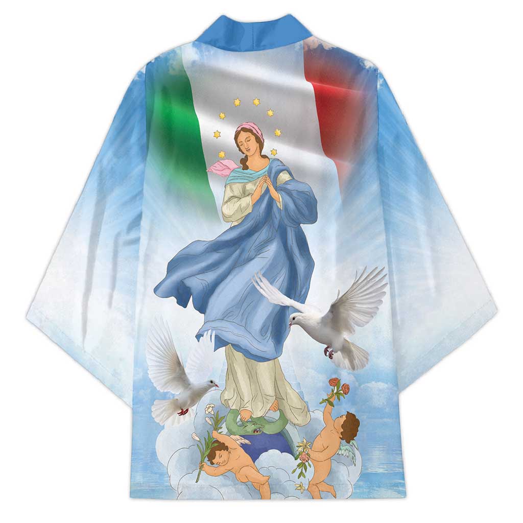 Italy Assumption Of Mary Kimono Blessed Virgin Mary Angel And Dove - Wonder Print Shop