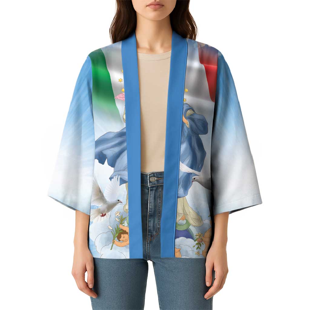Italy Assumption Of Mary Kimono Blessed Virgin Mary Angel And Dove - Wonder Print Shop