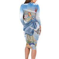Italy Assumption Of Mary Long Sleeve Bodycon Dress Blessed Virgin Mary Angel And Dove LT19