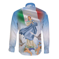 Italy Assumption Of Mary Long Sleeve Button Shirt Blessed Virgin Mary Angel And Dove LT19