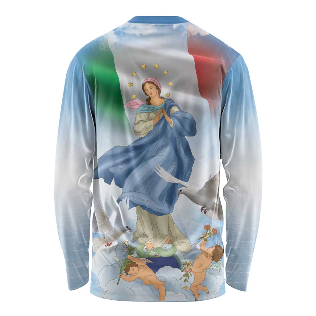 Italy Assumption Of Mary Long Sleeve Shirt Blessed Virgin Mary Angel And Dove LT19