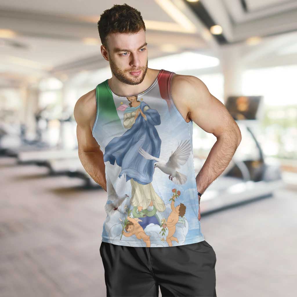 Italy Assumption Of Mary Men Tank Top Blessed Virgin Mary Angel And Dove LT19