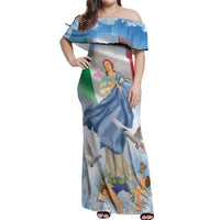 Italy Assumption Of Mary Off Shoulder Maxi Dress Blessed Virgin Mary Angel And Dove LT19
