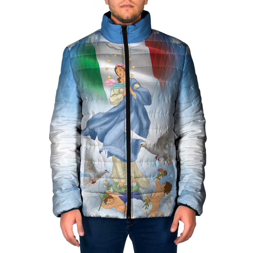 Italy Assumption Of Mary Padded Jacket Blessed Virgin Mary Angel And Dove - Wonder Print Shop