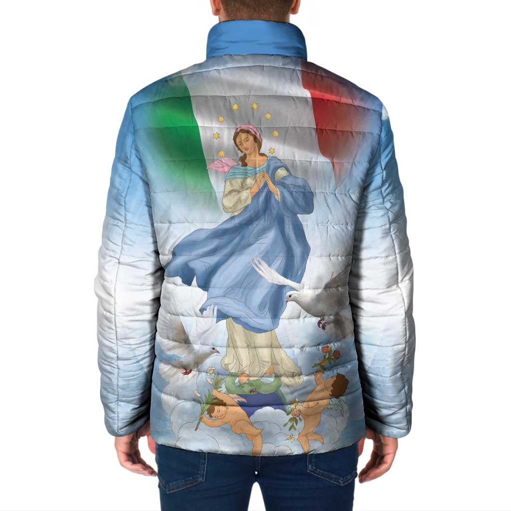 Italy Assumption Of Mary Padded Jacket Blessed Virgin Mary Angel And Dove - Wonder Print Shop