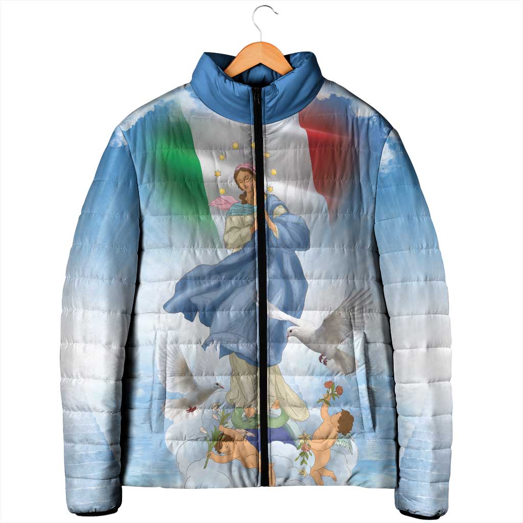 Italy Assumption Of Mary Padded Jacket Blessed Virgin Mary Angel And Dove - Wonder Print Shop