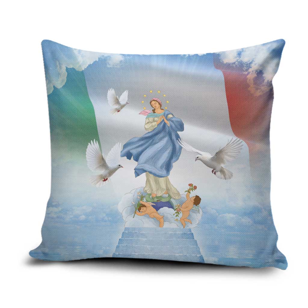 Italy Assumption Of Mary Pillow Cover Blessed Virgin Mary Angel And Dove - Wonder Print Shop