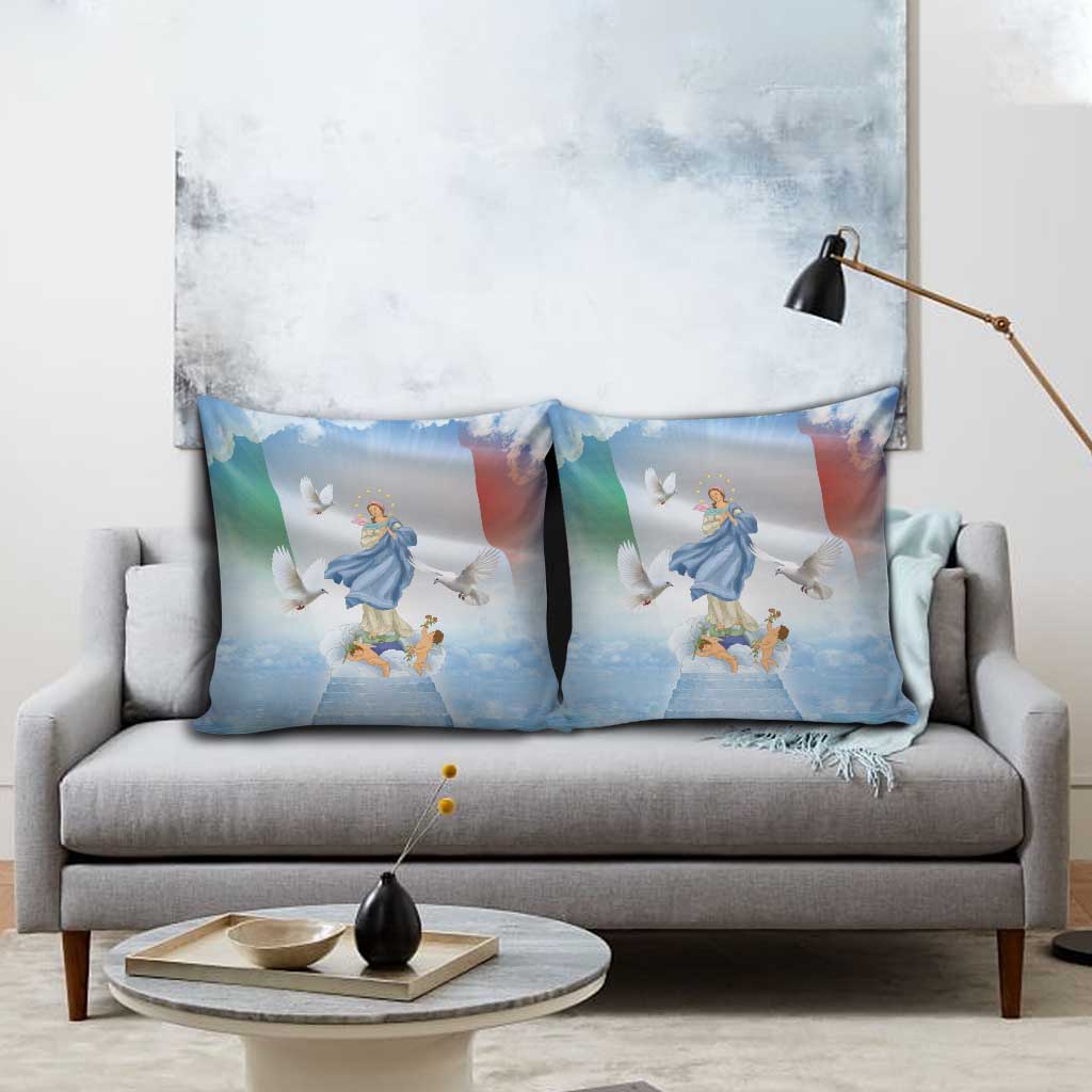 Italy Assumption Of Mary Pillow Cover Blessed Virgin Mary Angel And Dove - Wonder Print Shop