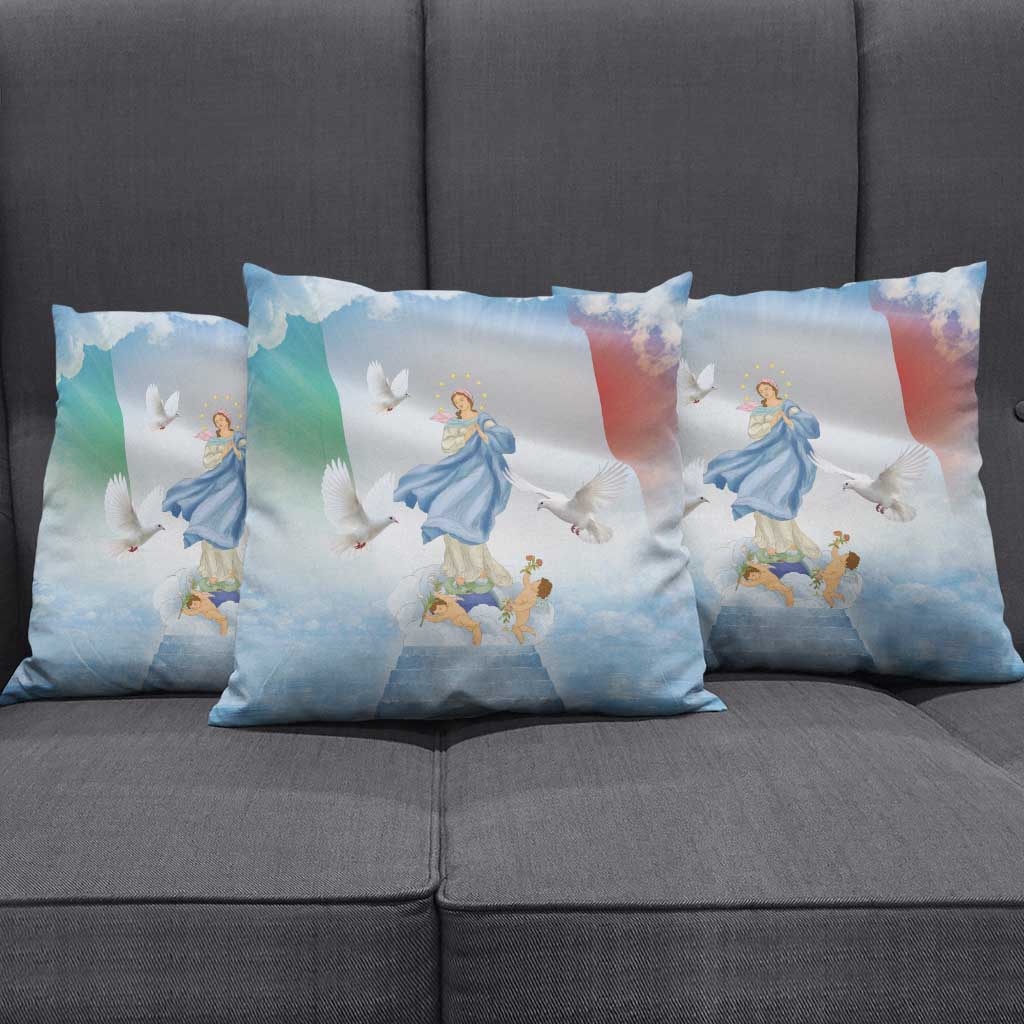 Italy Assumption Of Mary Pillow Cover Blessed Virgin Mary Angel And Dove - Wonder Print Shop