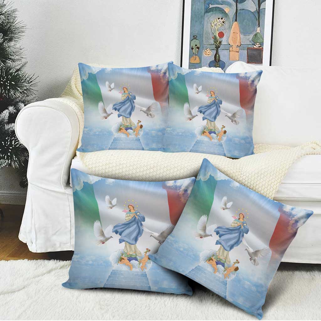 Italy Assumption Of Mary Pillow Cover Blessed Virgin Mary Angel And Dove - Wonder Print Shop