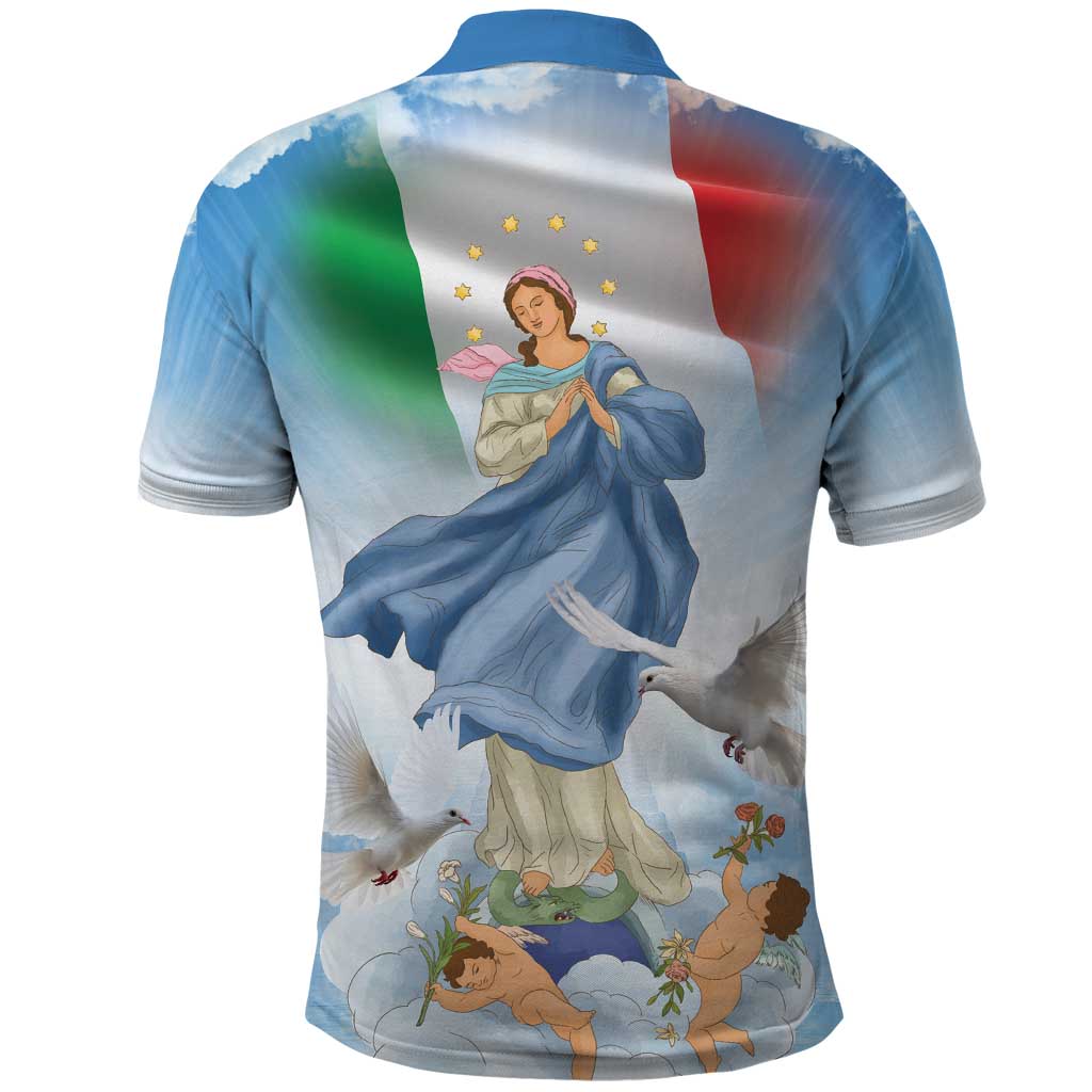 Italy Assumption Of Mary Polo Shirt Blessed Virgin Mary Angel And Dove LT19