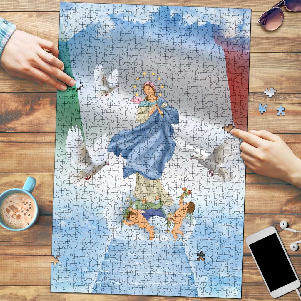 Italy Assumption Of Mary Puzzle Blessed Virgin Mary Angel And Dove - Wonder Print Shop