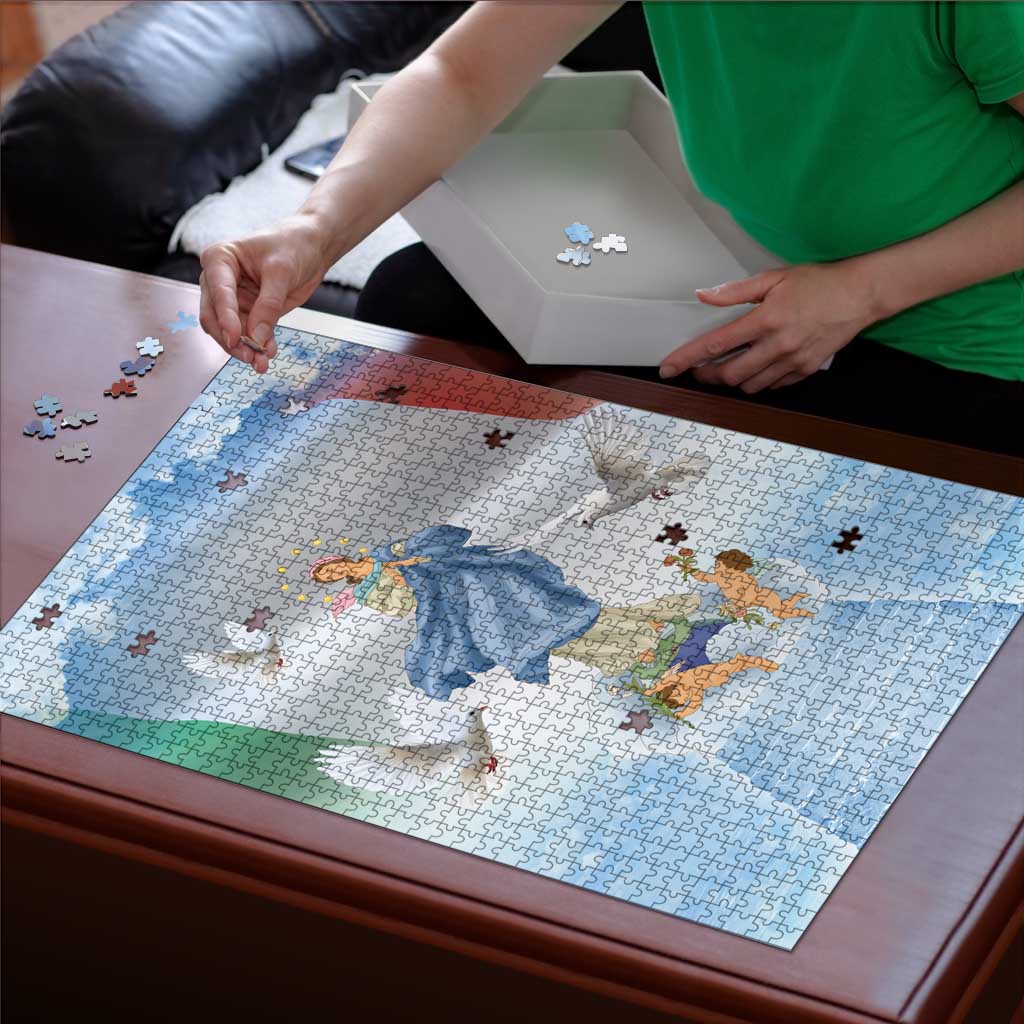 Italy Assumption Of Mary Puzzle Blessed Virgin Mary Angel And Dove - Wonder Print Shop