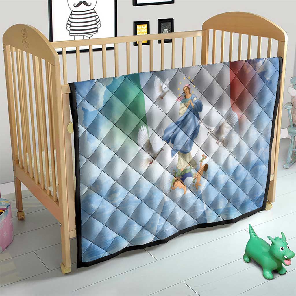 Italy Assumption Of Mary Quilt Blessed Virgin Mary Angel And Dove - Wonder Print Shop