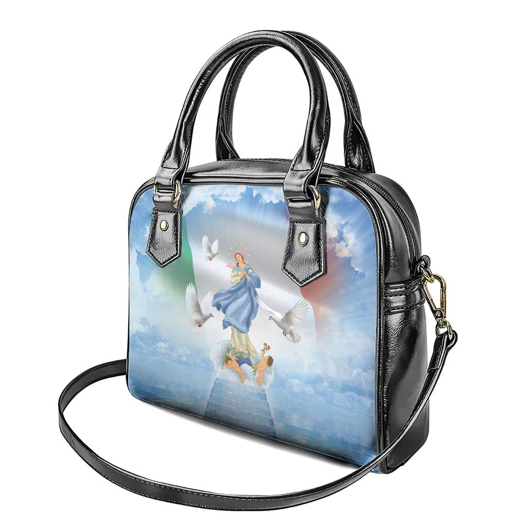 Italy Assumption Of Mary Shoulder Handbag Blessed Virgin Mary Angel And Dove - Wonder Print Shop