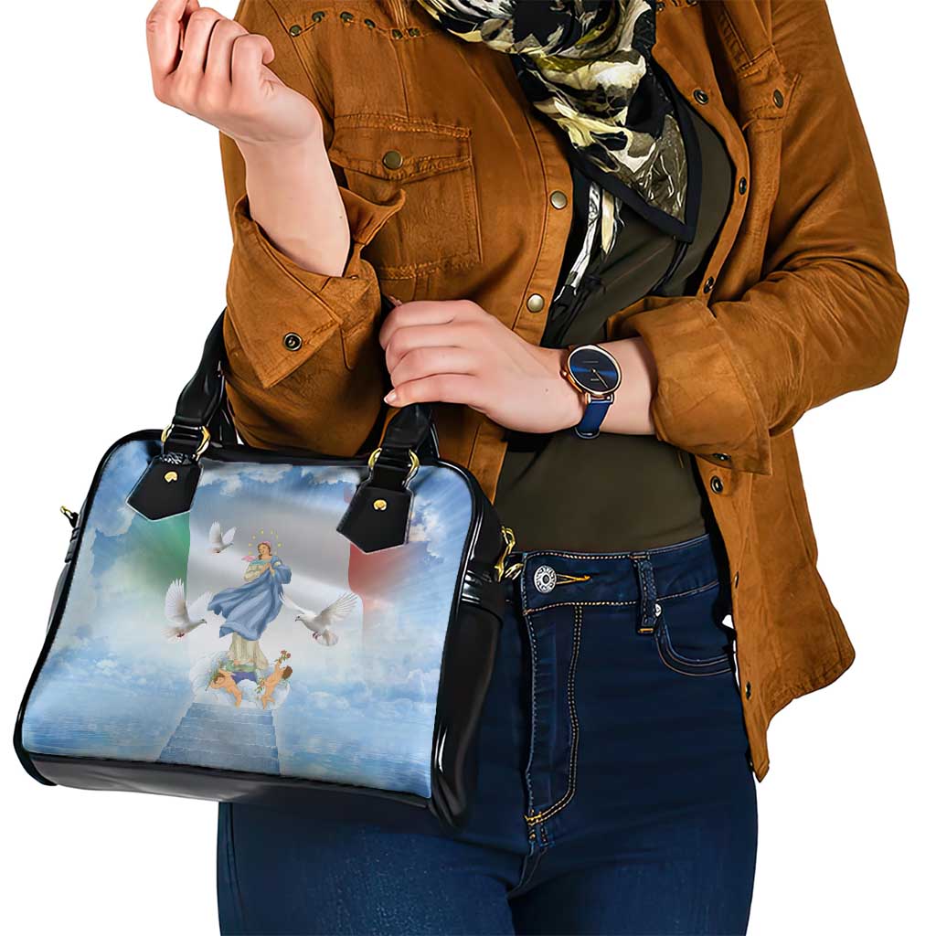 Italy Assumption Of Mary Shoulder Handbag Blessed Virgin Mary Angel And Dove - Wonder Print Shop