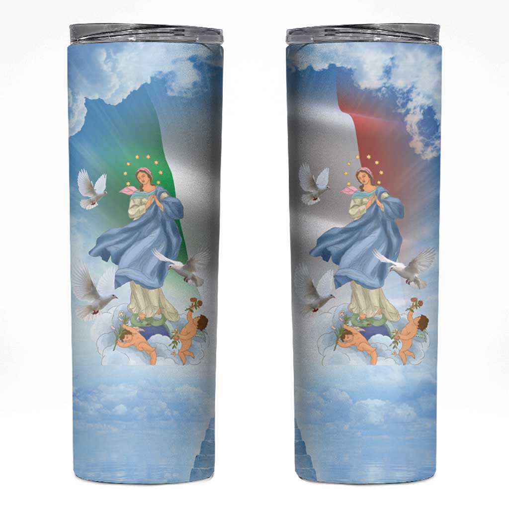 Italy Assumption Of Mary Skinny Tumbler Blessed Virgin Mary Angel And Dove - Wonder Print Shop