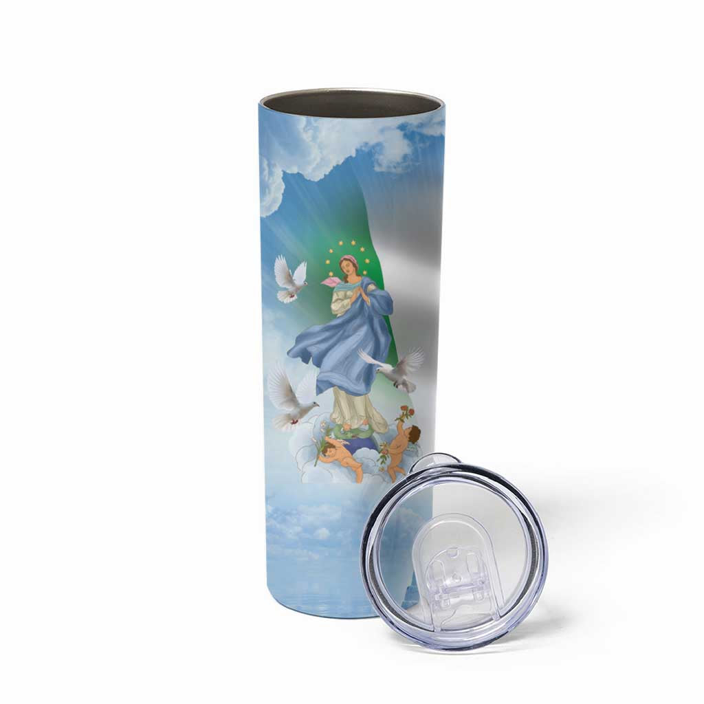Italy Assumption Of Mary Skinny Tumbler Blessed Virgin Mary Angel And Dove - Wonder Print Shop