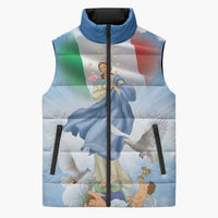 Italy Assumption Of Mary Sleeveless Puffer Jacket Blessed Virgin Mary Angel And Dove - Wonder Print Shop