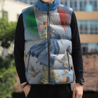 Italy Assumption Of Mary Sleeveless Puffer Jacket Blessed Virgin Mary Angel And Dove - Wonder Print Shop