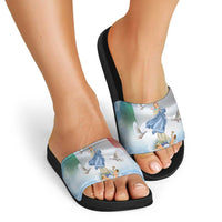 Italy Assumption Of Mary Slide Sandals Blessed Virgin Mary Angel And Dove - Wonder Print Shop
