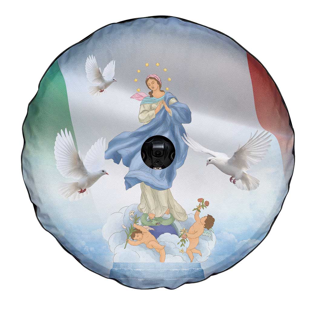 Italy Assumption Of Mary Spare Tire Cover Blessed Virgin Mary Angel And Dove - Wonder Print Shop
