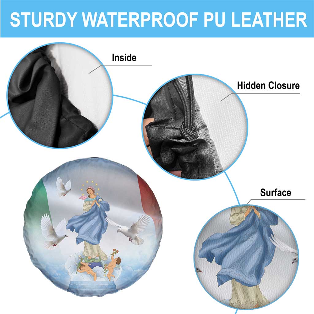 Italy Assumption Of Mary Spare Tire Cover Blessed Virgin Mary Angel And Dove - Wonder Print Shop