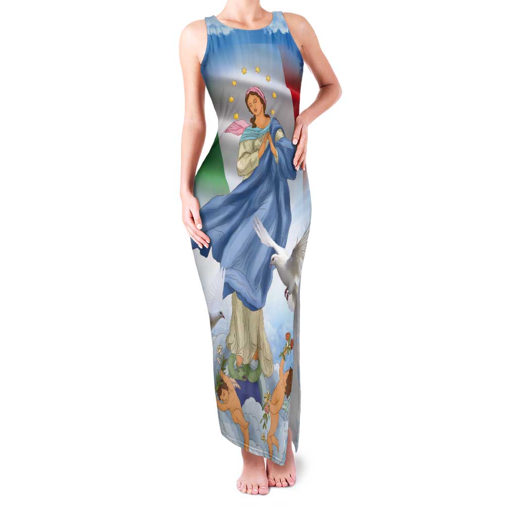 Italy Assumption Of Mary Tank Maxi Dress Blessed Virgin Mary Angel And Dove LT19